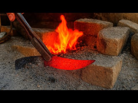 Stylish knife from vehicle rusty part