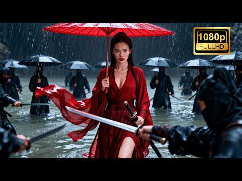 Girl leads an army of 100,000 men in black to massacre a village,solely to avenge her father's death