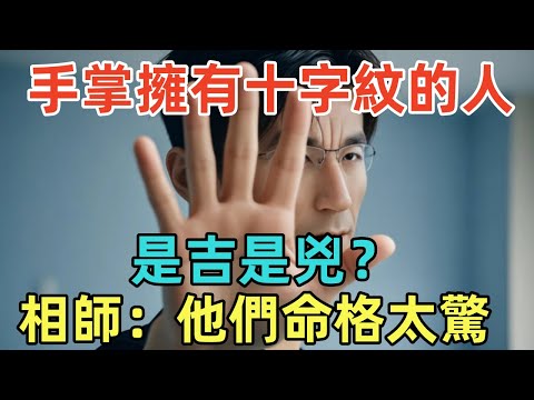 手掌擁有十字紋的人，是吉是兇？相師：他們命格太驚！