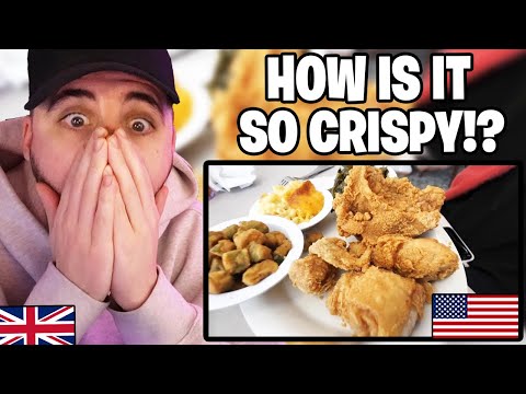 Brit Reacts to European Tries Real Southern Fried Chicken in America!