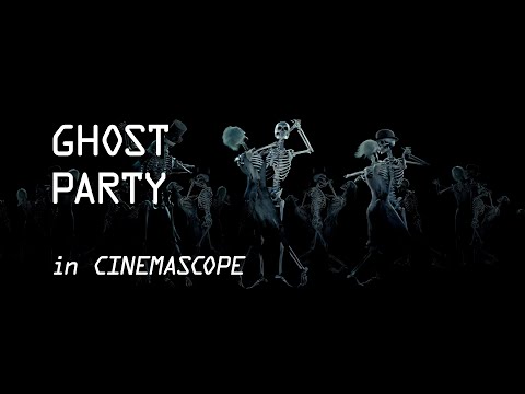 SKELETON Dance at GHOST PARTY Loop in 4K Widescreen 50fps