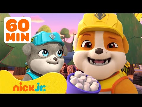 Rubble & Crew Best Camping Builds in the Great Outdoors! 🏕️ 60 Minutes | Nick Jr.