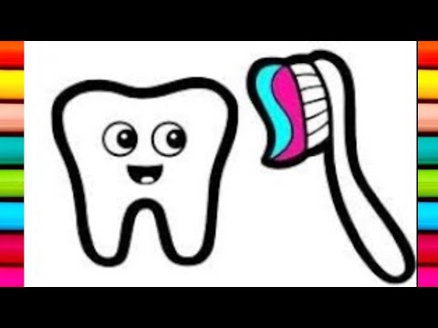 How to draw happy toothbrush 🪥|| Drawing, Painting & Coloring For Kids and Toddlers_ Child Art 🎨#art