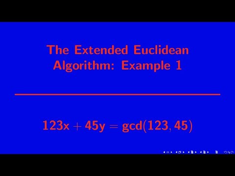 Number Theory | Extended Euclidean Algorithm Example #1