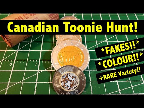 RARE Variety & Infamous "Montreal Mint FAKE!! Coin Roll Hunting Canadian Toonies