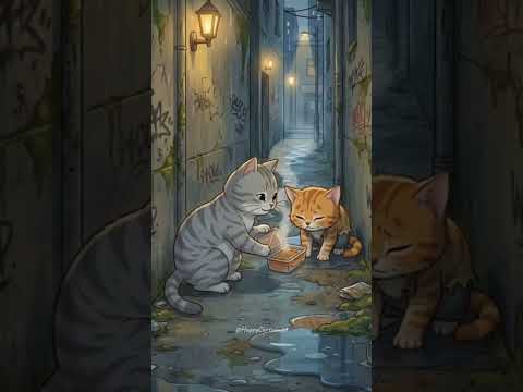 Tears on the Street, Warmth in a Home #cat #cutecat #cute #sad #sadcat #sadsong #catsad #shorts #fyp