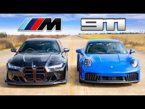 New Porsche 911 GTS v BMW M4 CS: DRAG RACE