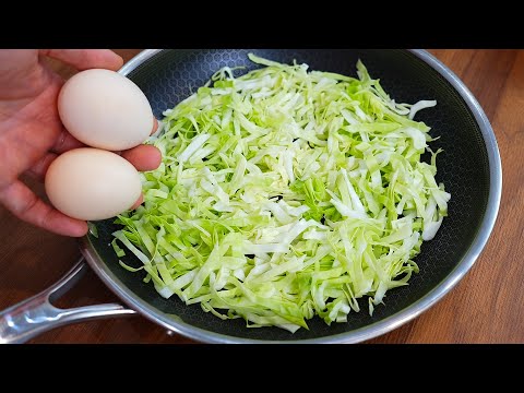 Cabbage, Eggplant with eggs is better than meat! Simple and so delicious recipe with cabbage!
