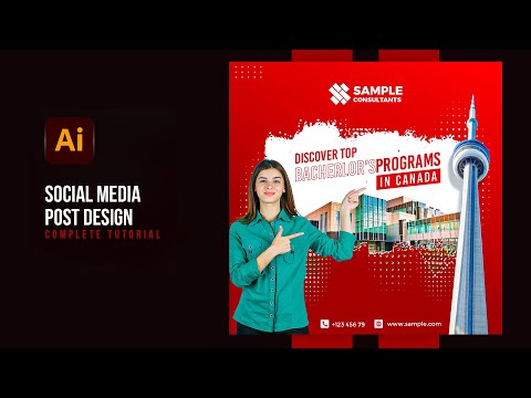 Social Media Post Design in Adobe Illustrator | Consultancy Post Design | Illustrator Tutorials