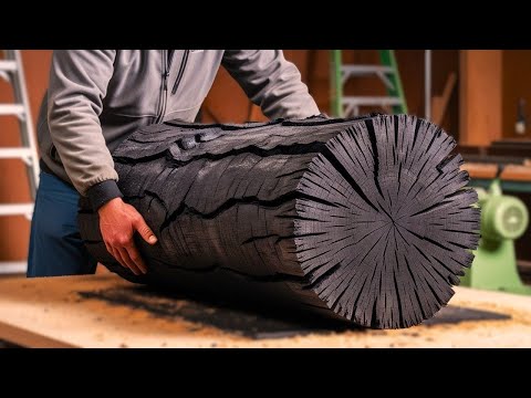 What Did This Guy Do With This Seemingly Useless Burnt Log? A Spectacular Work of Art?