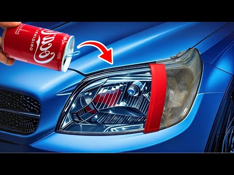 🔦 Restore Old Headlights to BRAND NEW in 1 Minute Just Use COCA COLA ! Genius Trick 😱