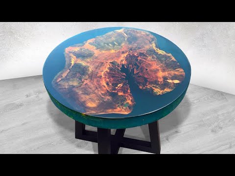 Это очень просто залить в тазике столик планету ROUND EPOXY TABLE PLANET #woodworking