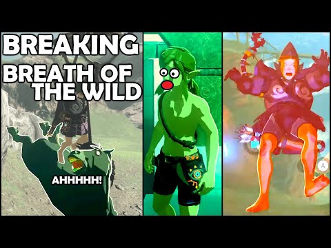 MOON JUMP GLITCH? Breaking Breath of the Wild | BotW FUNNY MOMENTS | BASEMENT