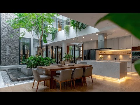 Entertaining Kitchen with Open Layout Interior Design and Indoor Garden Base On IKEA Kitchen Set Pro