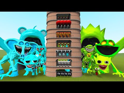 TALLGRASS LITTLE TO BIG ALL SKY BLUE SPRUNKI VS ALL LIME SPRUNKI FAMILY PHASE 1 - 10 in Garry's Mod!