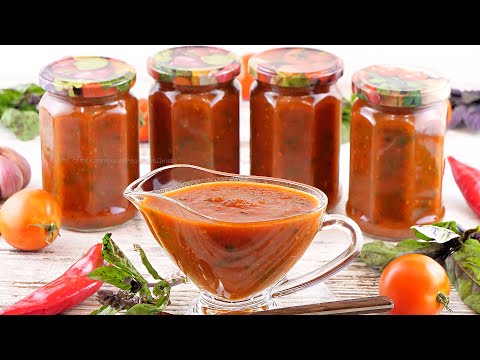 🍅Пряный томатный соус с базиликом и острым перцем! Томатный соус для пиццы на зиму