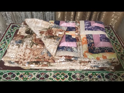 Как утилизовать ненужные вещи? Стёганое одеяло из ненужных вещей.