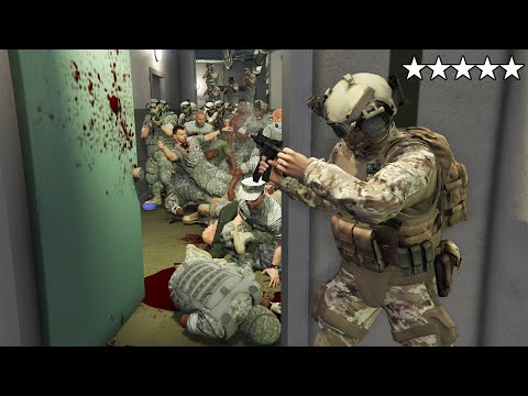 GTA 5 - ARMY Michael VS Military Base! (Saving Franklin &amp; Trevor from PRISON)