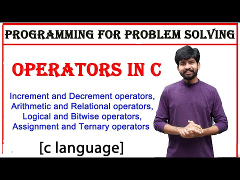 operators in c, increment, decrement, arithmetic, relational, logical, bitwise, assignment operators