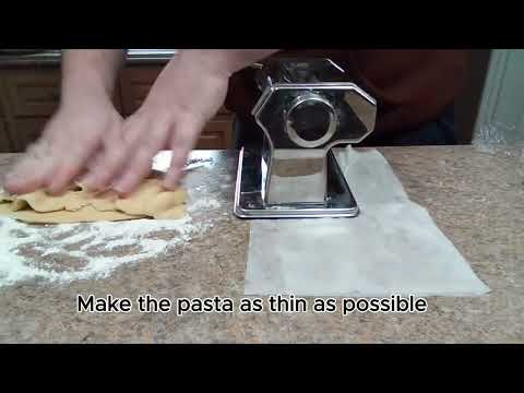 Homemade squash stuffed sourdough pasta