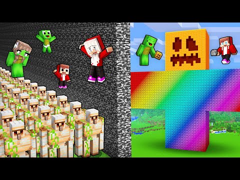 JJ and Mikey Trolled Families in SUPER OP Mob Battle in Minecraft! (Maizen)