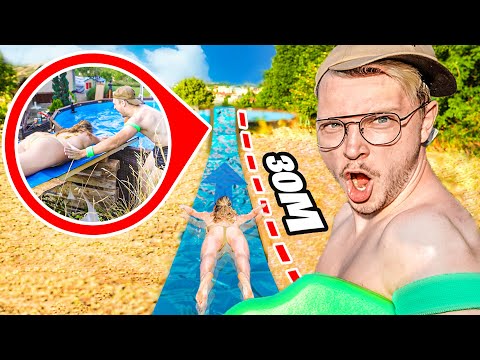 J'ai CONSTRUIT un TOBOGGAN GÉANT dans ma PISCINE ! (on a failli mourir..)