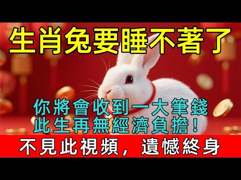 生肖兔要睡不著了，未來一周你將會收到一大筆錢，此生再無經濟負擔！12月家有屬兔的請接財！不見此視頻，遺憾終身！#生肖 #運勢 #命理 #屬相 #風水 #財運 #佛陀 #佛學 #佛法 #佛教 #修行