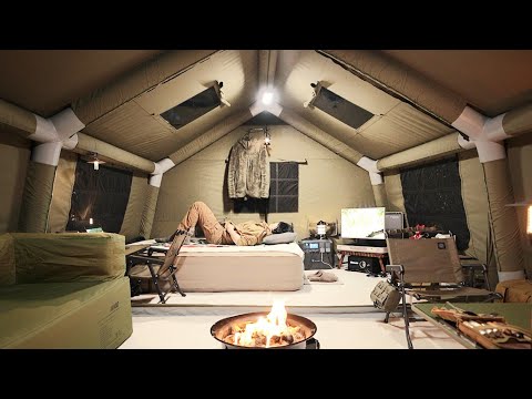 Luxury Suite 2-Room Inflatable Tent Camping. with Land Rover DEFENDER