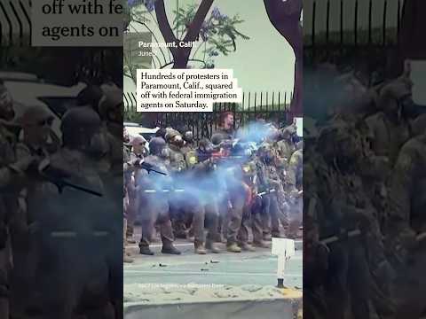 Immigration Agents Clash With Protesters in Los Angeles County