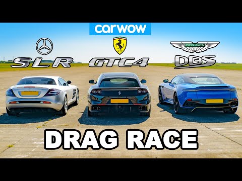 Mercedes SLR McLaren vs Ferrari GTC4 vs Aston DBS: DRAG RACE