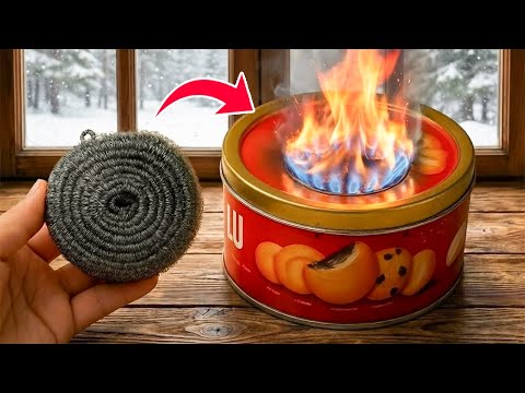 No Gas, No Wood 😱!! This DIY Tin Can Stove Gives You FREE Heat All Winter! 🔥❄️