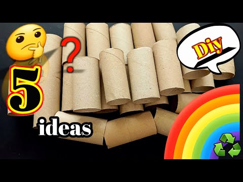 5 awesome ideas! See what I made with toilet paper rolls 😍♻️