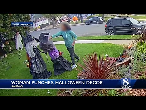 Salinas homeowner’s Halloween decorations repeatedly punched by jogger