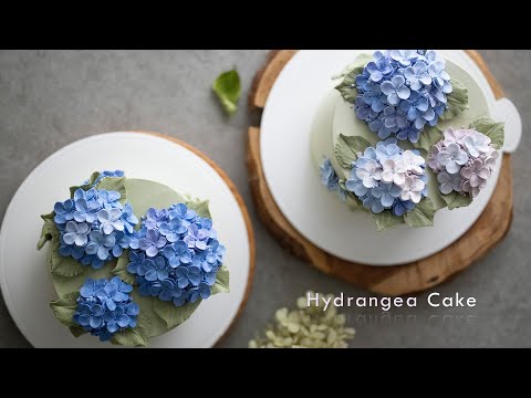 수국케이크, Buttercream Hydrangea Cake