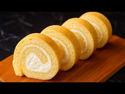Pure White Swiss Roll Recipe | No Food Coloring! Soft, Fluffy & Melt-in-Your-Mouth