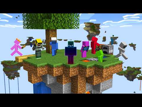 8 YouTubers Beat Minecraft On Sky Islands
