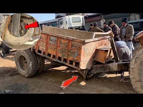 Heavy Load Disaster! Tractor Trolley Frame Breaks in Two - Watch the Full Repair Process