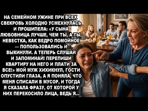 —ТЫ НЕВЕСТКА КАК ВЕДРО ПОМЙНОЕ,А ТЕПЕРЬ СЛУШАЙ И ЗАПОМИНАЙ!ПЕРЕПИШИ КВАРТИРУ НА СЫНА И ПЛАТИ ЗА ВСЕ