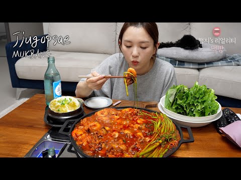 Real Mukbng▶ Spicy Stir Fry Octopus, Beef Intestine, Shrimp & Soju ☆ Fried Rice to Finish