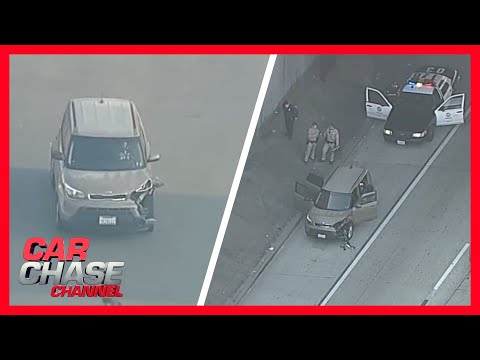 Full Car Chase: Driver drives dangerously through LA, backs into police | Car Chase Channel