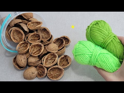 I made 50 in one day and Sold them all! Ingenious idea with walnut shell and yarn - Amazing trick