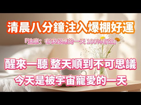 頂級好運音樂（⚠️注意：醒來聆聽八分鐘，有如神助的一天），清晨注入好運能量，整天順到不可思議，吸引力法則，正念練習，宇宙法則，能量音樂，好運調頻