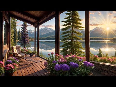 Sit Back & Relax 🌿 Lakeside Porch | Cozy Fire Pit & Spring Birdsong | Stress-Free Relaxing Ambience