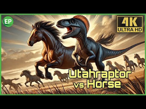 Dino Challenge: Utahraptor vs Horse and Modern Animals!