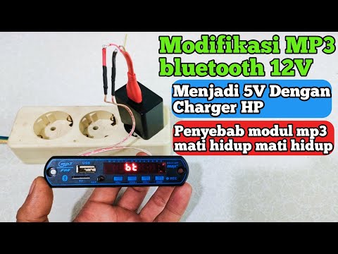 Modify 12V to 5V Bluetooth MP3 module with cellphone charger
