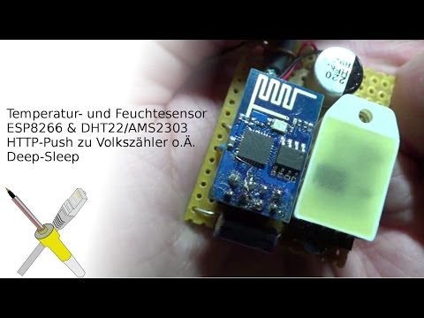 BitBastelei #190 - ESP8266 & AMS2302 WLAN-Temperatur- und Feuchtesensor incl. Push & Sleep