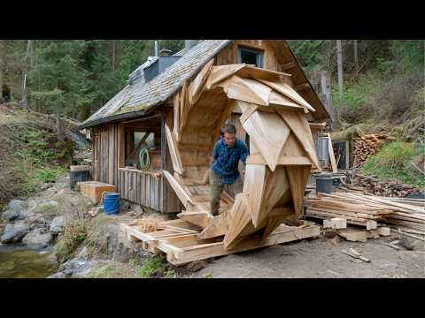 Man Builds WATERWHEEL That Powers His Entire Log Cabin | Start to Finish by @Advoko MAKES