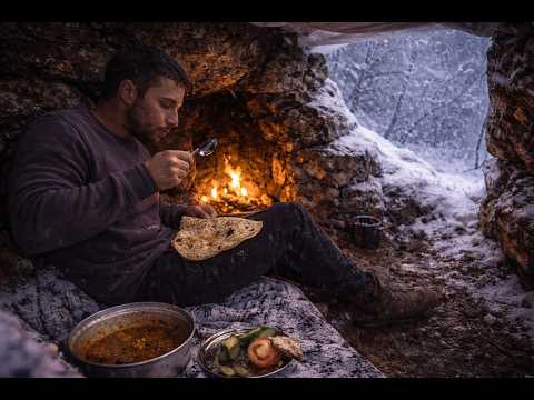 Surviving a Brutal Snowstorm Alone | Extreme Winter Camping & Survival Shelter | Nature ASMR