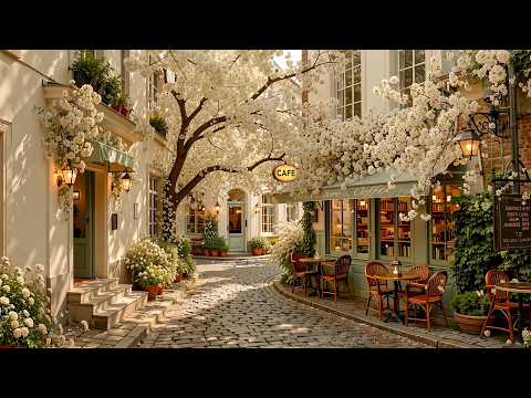 Relaxing Morning Jazz at a Cozy Spring Bookstore Café 🌸 Gentle & Warm Jazz for Study & Positive Mood