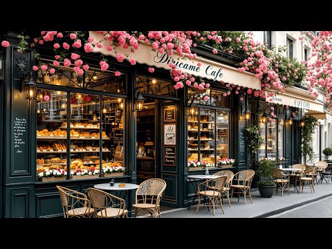 ☕💕 Relax for a Moment | Cozy Parisian Cafe Spring Ambience with Jazz Relaxing Music for Upbeat Mood